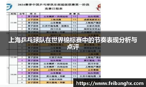 上海乒乓球队在世界锦标赛中的节奏表现分析与点评